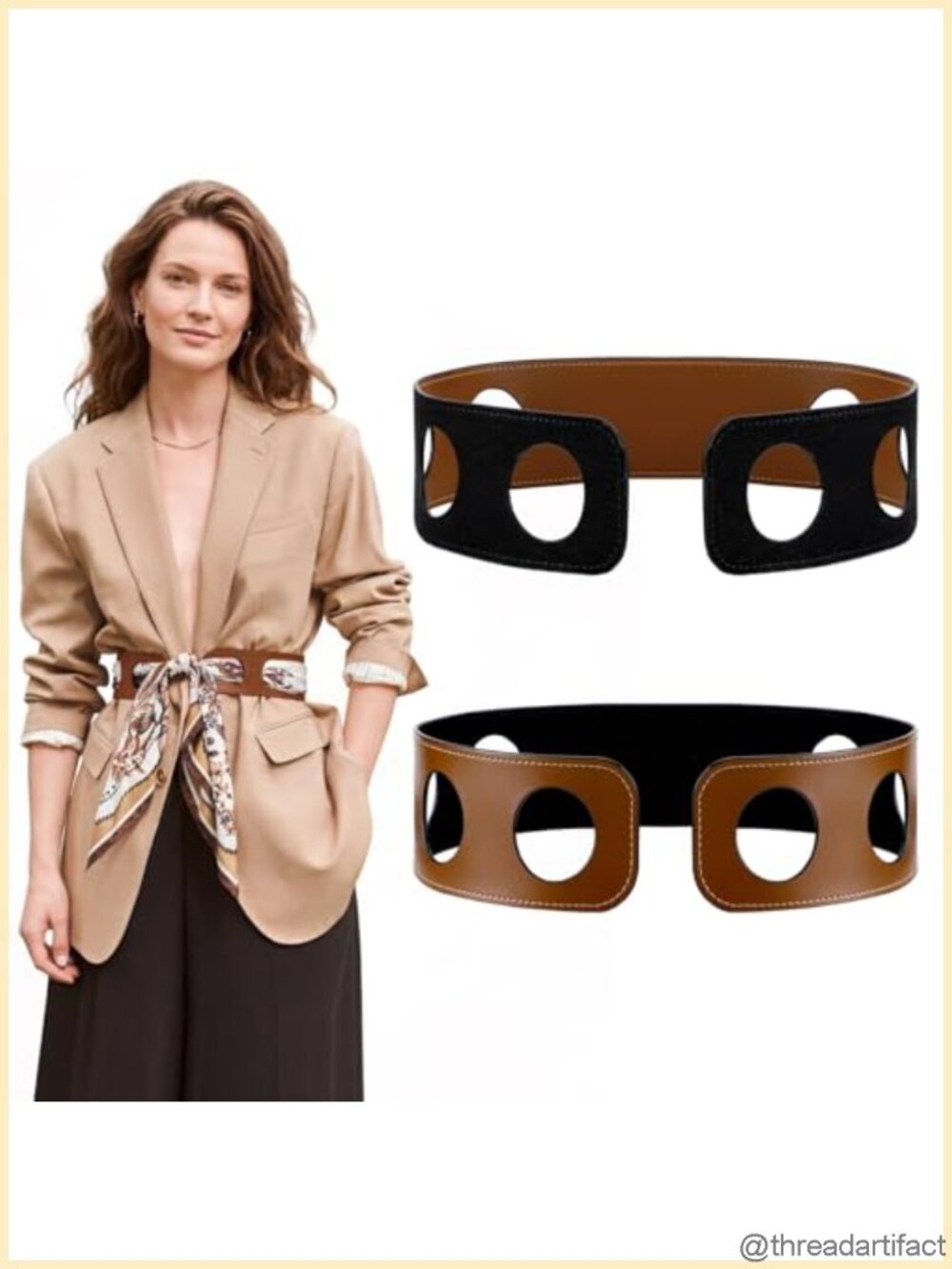 Twistover Reversible PU Leather Scarf Belt for Women Adjustable Waist Cincher